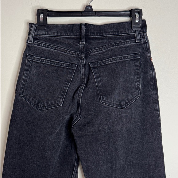 Abercrombie & Fitch The '90s Relaxed Jean High Rise Front Slits Black Jeans 26S - Picture 5 of 12